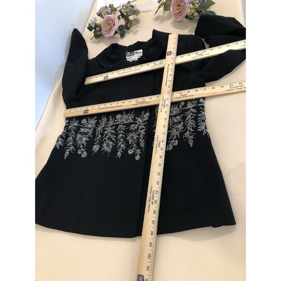 Ben Marc Women Black 2 Pc Skirt Jacket 16 Long Sleeve Formal Preppy Office Siren - Picture 6 of 12